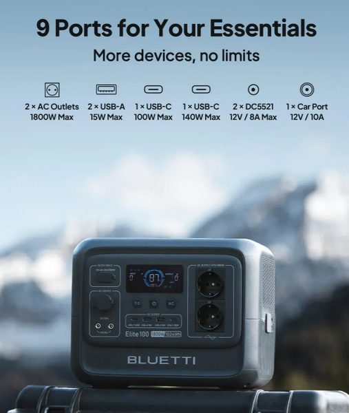 Зарядна станція BLUETTI Elite 100 V2 (1800 Вт / 1024 Вт-год) фото