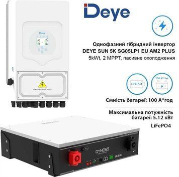 Гібридний інвертор 12кВт Deye SUN-12K-SG05LP3-EU (3 фази) фото